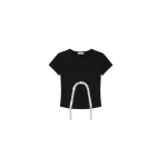 LOULOU Crystal-Trim Cut-Out T-Shirt | T-shirts | Coveti