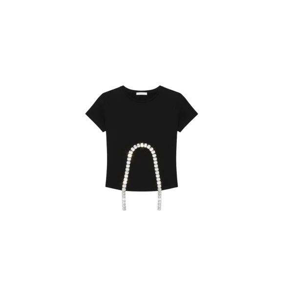 Crystal-Trim Cut-Out T-Shirt