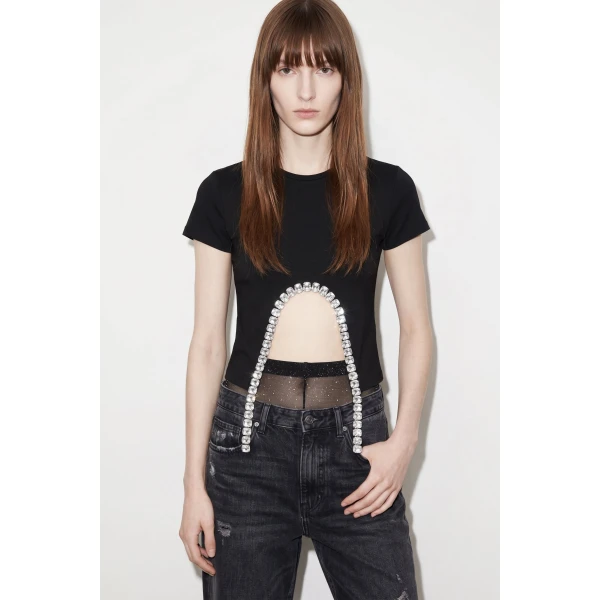 LOULOU Crystal-Trim Cut-Out T-Shirt | T-shirts | Coveti