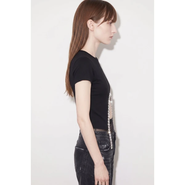 LOULOU Crystal-Trim Cut-Out T-Shirt | T-shirts | Coveti