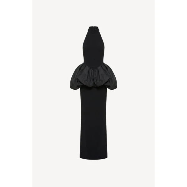 LOULOU Crystal Trim Peplum Maxi Dress | Maxi Dresses | Coveti