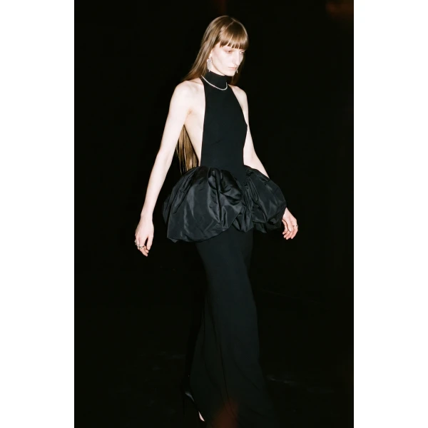 LOULOU Crystal Trim Peplum Maxi Dress | Maxi Dresses | Coveti