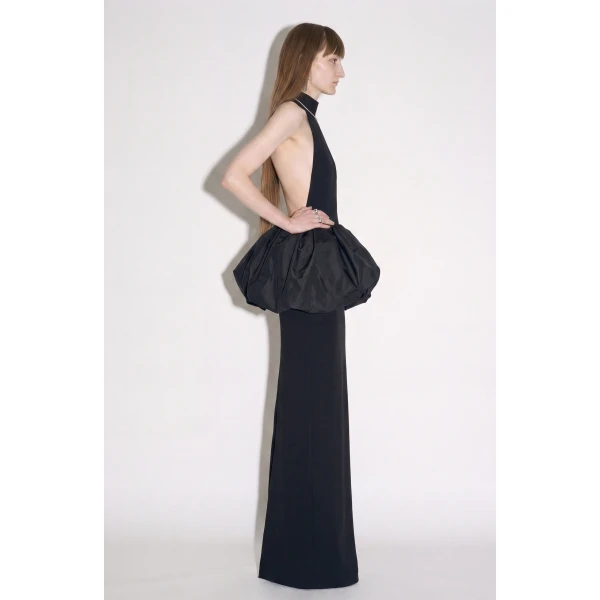 LOULOU Crystal Trim Peplum Maxi Dress | Maxi Dresses | Coveti