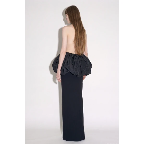 LOULOU Crystal Trim Peplum Maxi Dress | Maxi Dresses | Coveti