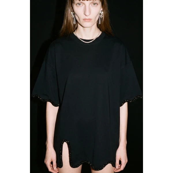 LOULOU Crystal-Trim T-Shirt | T-shirts | Coveti