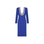 LOULOU Crystal U-Neck Midi Dress | Midi Dresses | Coveti