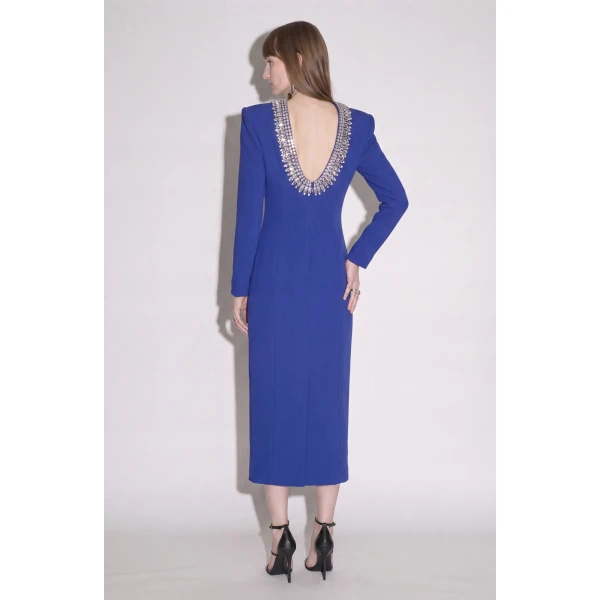 LOULOU Crystal U-Neck Midi Dress | Midi Dresses | Coveti