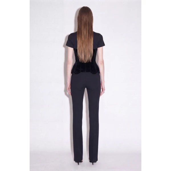 LOULOU Crystal Velvet Corset T-Shirt | T-shirts | Coveti