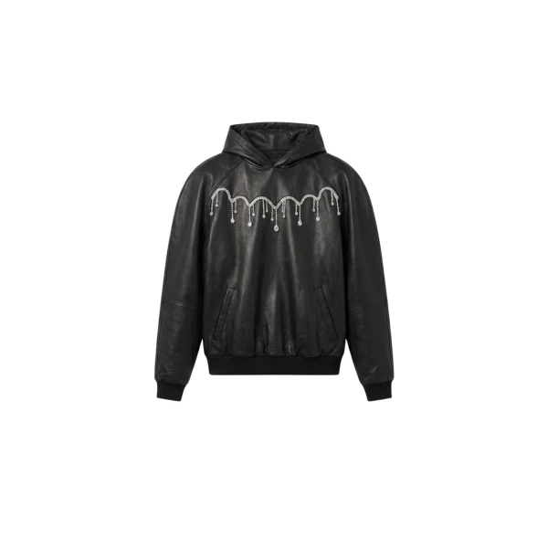 LOULOU Embellished Leather Hoodie | Hoodies | Coveti