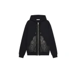 LOULOU Embellished Leather Panel Zip Hoodie | Hoodies | Coveti