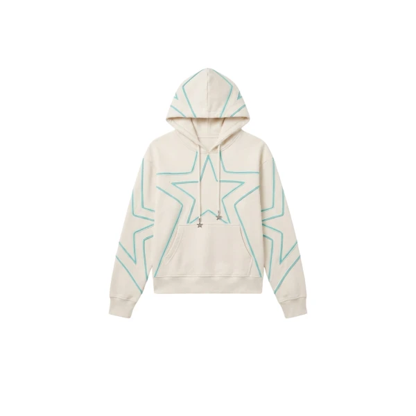 LOULOU Embroidered Star Cotton Hoodie | Hoodies | Coveti