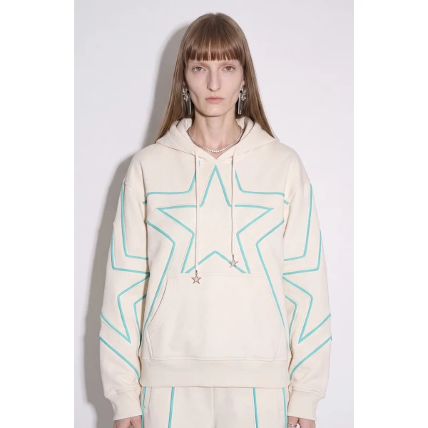 LOULOU Embroidered Star Cotton Hoodie | Hoodies | Coveti