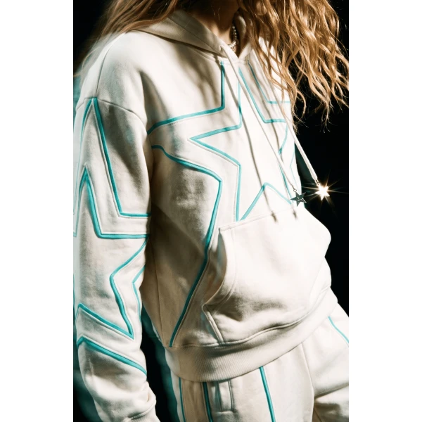 LOULOU Embroidered Star Cotton Hoodie | Hoodies | Coveti