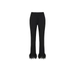 LOULOU Feather Trim Flared Trousers | Tailored pants | Coveti