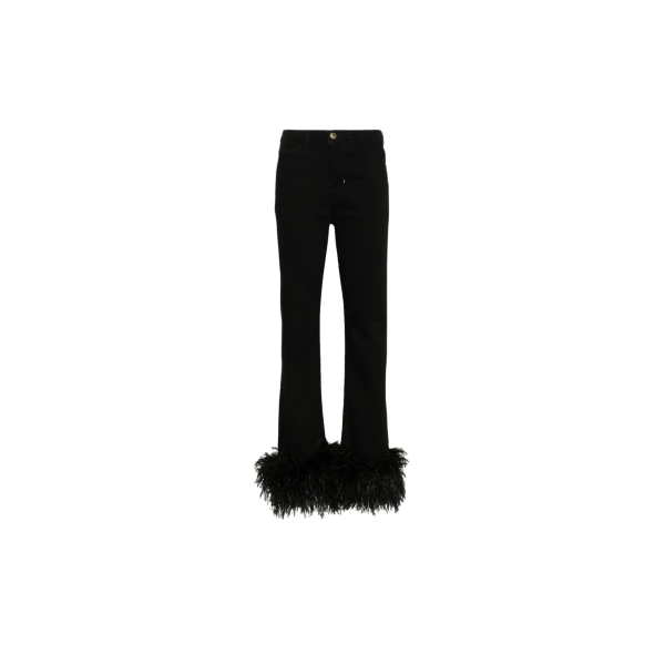 Feather-Trim Jeans
