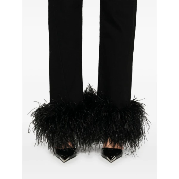 LOULOU Feather-Trim Jeans | Denim | Coveti