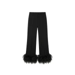 LOULOU Feather Trim Tailored Trousers | Tailored pants | Coveti