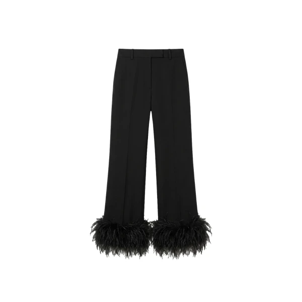 Feather Trim Tailored Trousers
