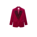 LOULOU Fuchsia Velvet Blazer | Blazers | Coveti