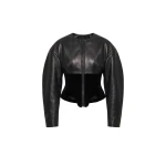 LOULOU Leather And Velvet Corset Jacket | Leather Jackets | Coveti