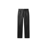 LOULOU Leather Straight Leg Trousers | Tailored pants | Coveti