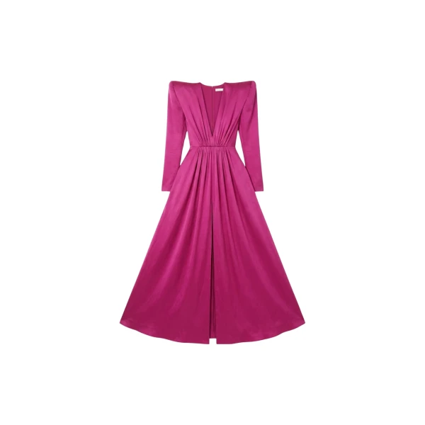 Magenta Satin Gown