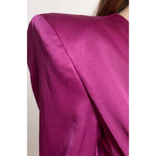 LOULOU Magenta Satin Gown | Evening Gowns | Coveti