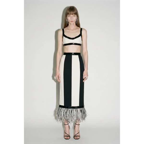LOULOU Patent Trim Bralette | Cropped Top | Coveti