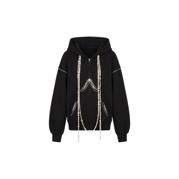 Pearl-Trim Hoodie