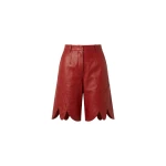 LOULOU Red Leather Bermuda Shorts | Shorts | Coveti