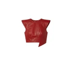 LOULOU Red Leather Top | Tops | Coveti