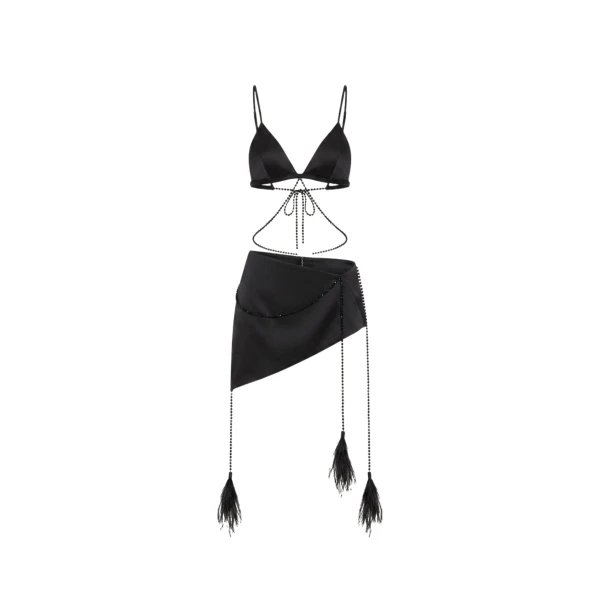 Satin Feather Trim Set