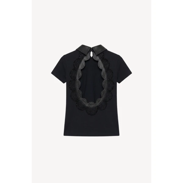 LOULOU Scalloped Open Back Top | Tops | Coveti
