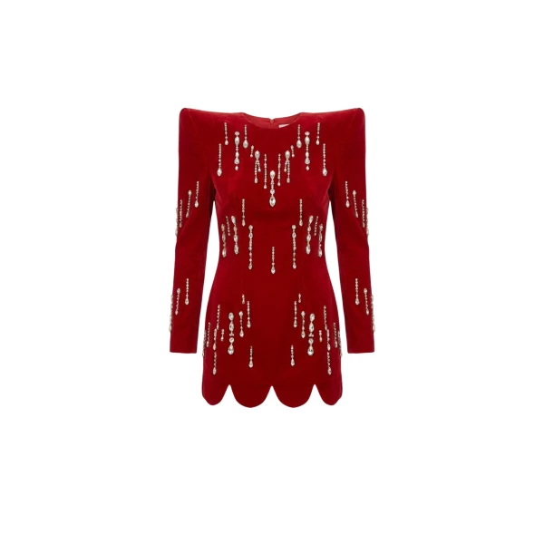 Scarlet Velvet Mini Dress