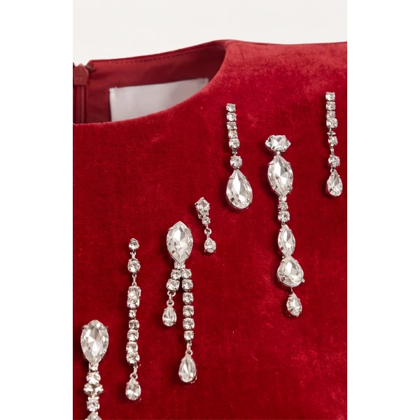 LOULOU Scarlet Velvet Mini Dress | Mini Dresses | Coveti