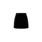 LOULOU Sculpted Black Velvet Mini Skirt | Mini Skirts | Coveti