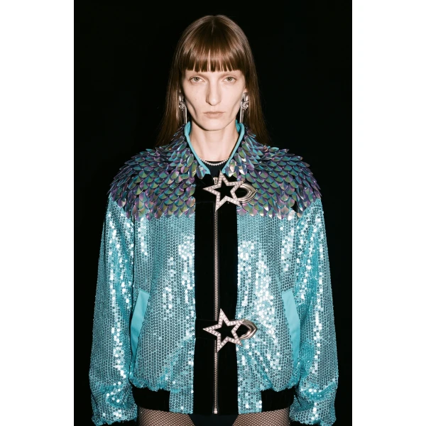 LOULOU Sequin Star Buckle Bomber Jacket | Jackets | Coveti