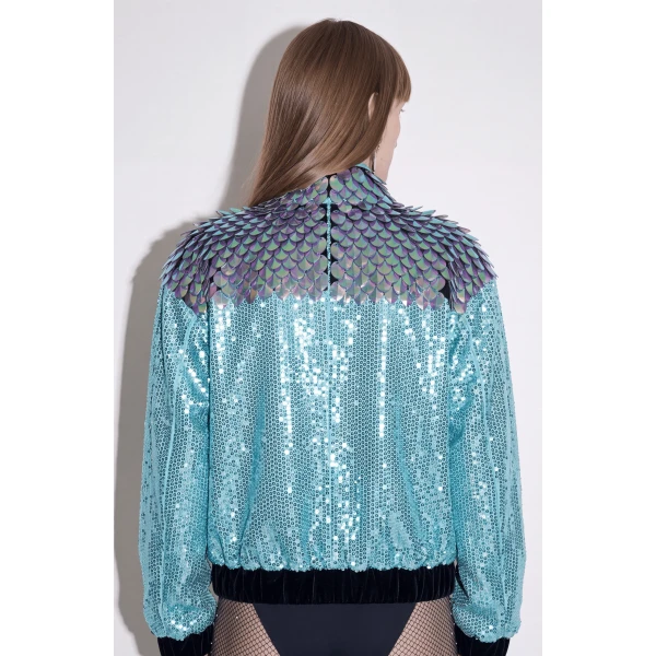 LOULOU Sequin Star Buckle Bomber Jacket | Jackets | Coveti