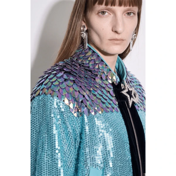LOULOU Sequin Star Buckle Bomber Jacket | Jackets | Coveti