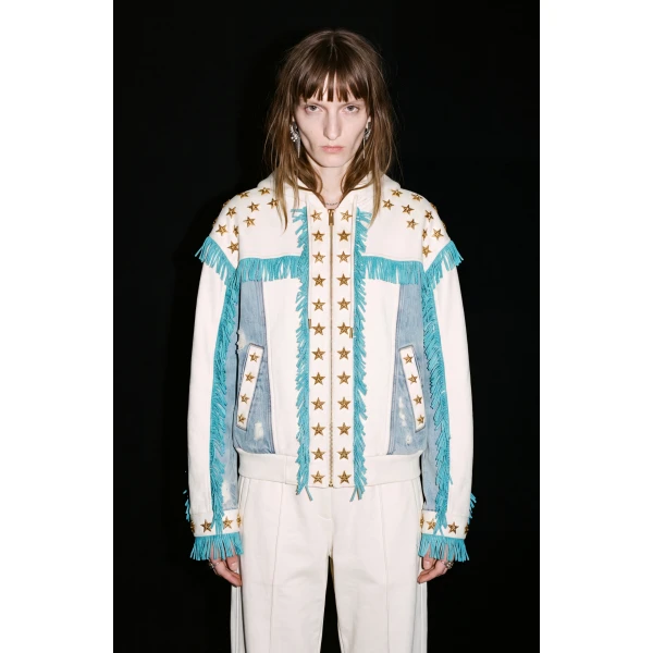 LOULOU Star Studded Fringed Zip Hoodie | Hoodies | Coveti