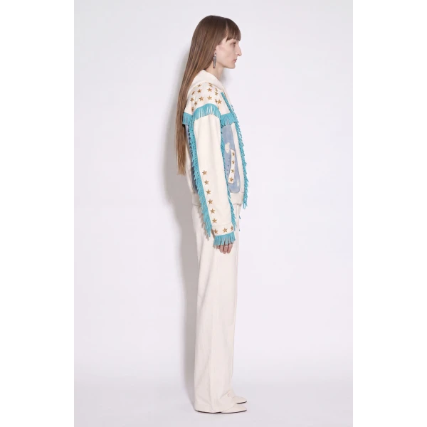 LOULOU Star Studded Fringed Zip Hoodie | Hoodies | Coveti