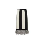 LOULOU Striped Feather Trim Midi Skirt | Midi Skirts | Coveti