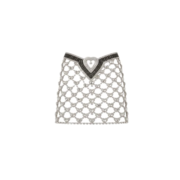 LOULOU Young Hearts Mesh Skirt | Mini Skirts | Coveti