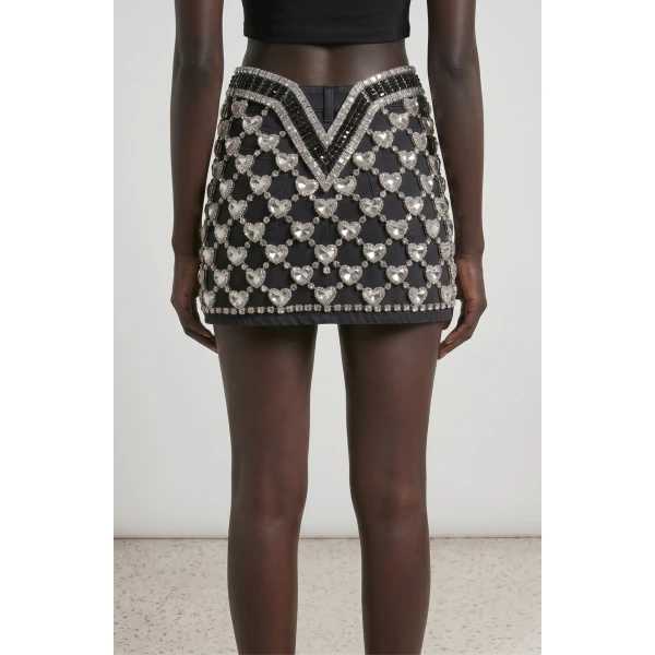 LOULOU Young Hearts Mesh Skirt | Mini Skirts | Coveti