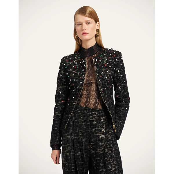 La DoubleJ 9 To 5 Jacket in Bicolor Black at Coveti