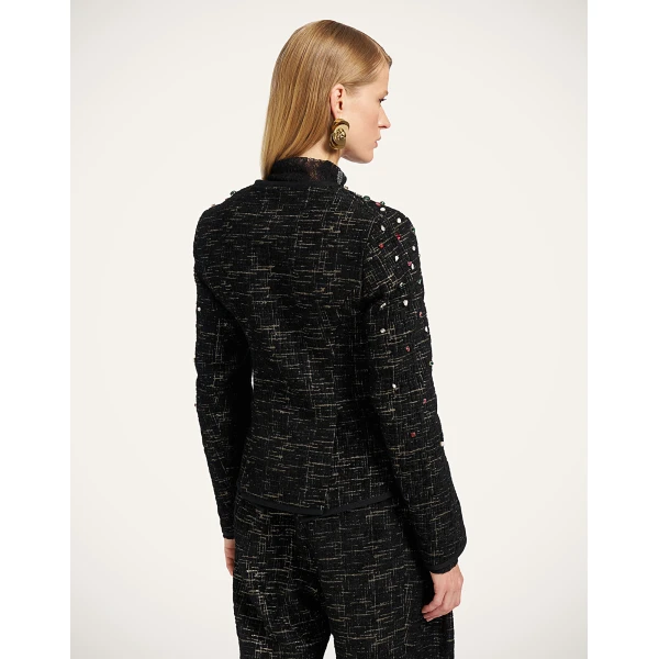 La DoubleJ 9 To 5 Jacket in Bicolor Black at Coveti