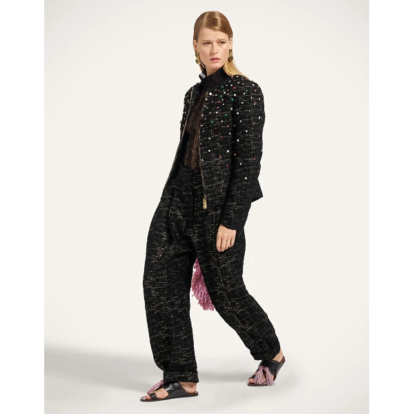 La DoubleJ 9 To 5 Jacket in Bicolor Black at Coveti