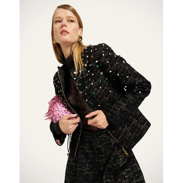 La DoubleJ 9 To 5 Jacket in Bicolor Black at Coveti