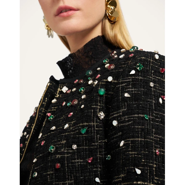 La DoubleJ 9 To 5 Jacket in Bicolor Black at Coveti