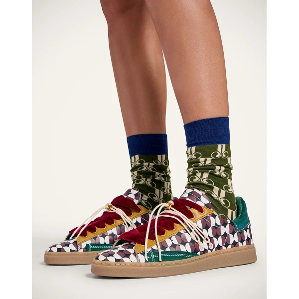 La DoubleJ All Time Socks in La DoubleJ Monogram Military Green at Coveti